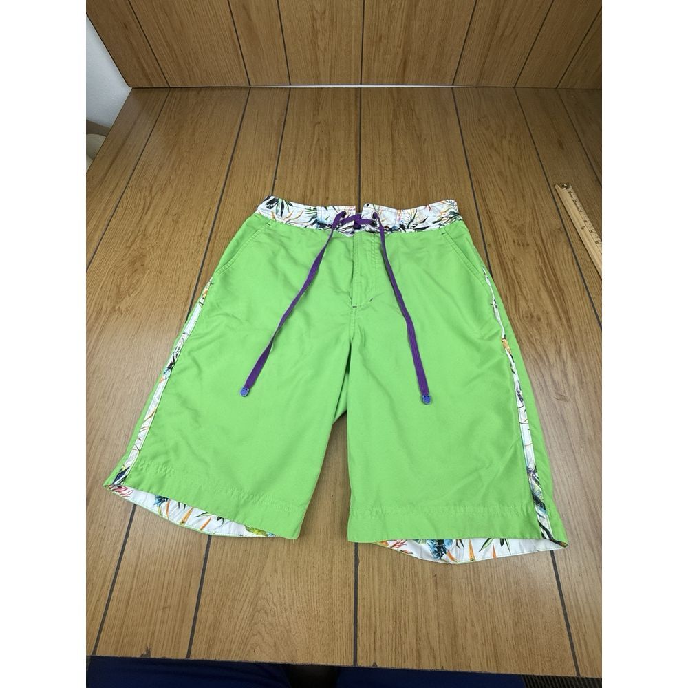 Robert Graham Mens Sand City Swim Trunks Board Shorts 30 Green